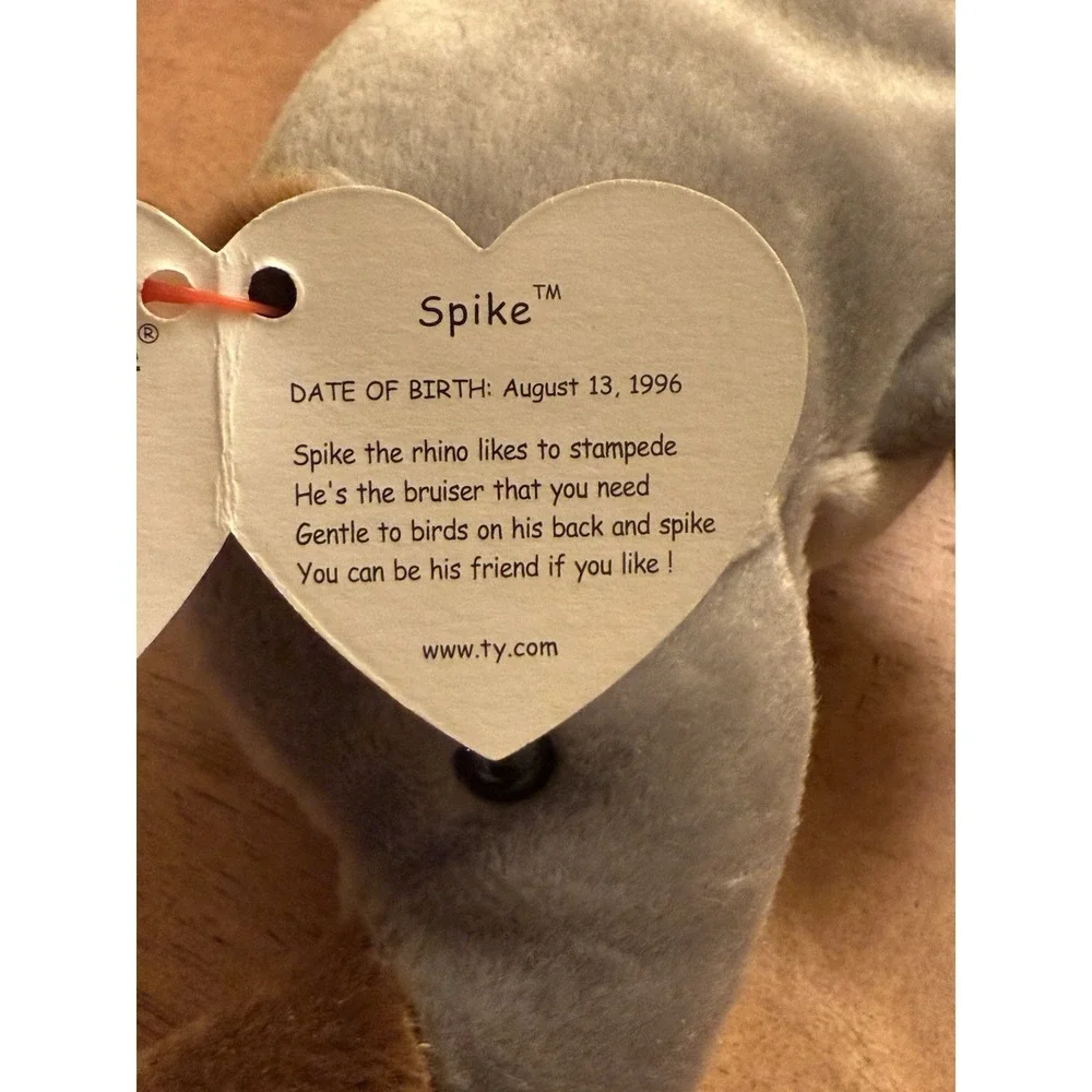 Spike Rhino Ty The Beanie‎ Babies Collection DOB August 13, 1996 Retired NWT